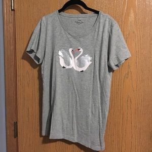 J. Crew Factory Swan T-Shirt in grey, M, like new